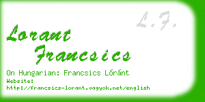 lorant francsics business card